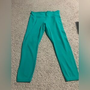 Athleta Teal Leggings Athleisure sporty yoga/pilates Clean Girl coastal-pop Sz L